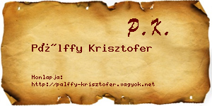 Pálffy Krisztofer névjegykártya